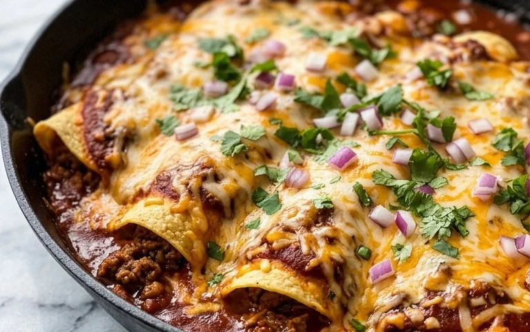 Beef Skillet Enchiladas